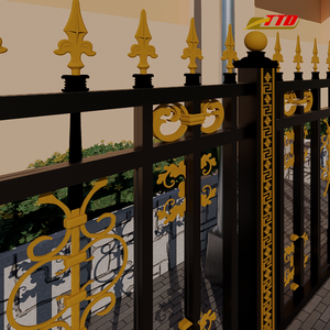 Valla de metal moderna con paneles de privacidad y detalles decorativos perfectos para la seguridad al aire libre y la mejora del paisaje - Product Image 4