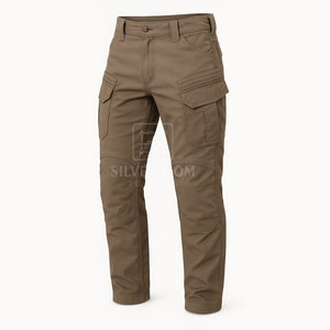 Pantalones cargo de algodón para hombre 280GSM Multi bolsillo último estilo ropa de trabajo pantalones lavados con logotipo personalizado pantalones de hombre - Product Image 3