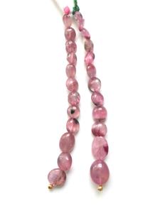 Cuentas Redondas de Turmalina Rosa Claro Natural, 2 Hilos, Naturales, para la Elaboración de Joyería Fina, Piedras Preciosas - Product Image 2