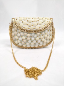 Sac de soirée bohème fait main pour femmes, pochette en résine mosaïque nacre avec chaîne, usage quotidien, modèle tendance - Product Image 2