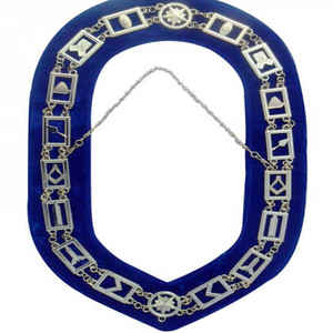 Collares de metal de maestros de alta calidad, collar de cadena de Regalia masónico chapado en oro en terciopelo a la venta - Product Image 4