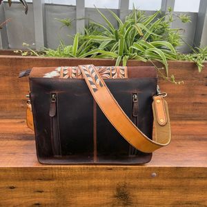 Nueva colección, Bolso bandolera de cuero de vaca auténtica, tallados a mano bohemios bolsos, bolsos superventas para mujer, usos múltiples - Product Image 4