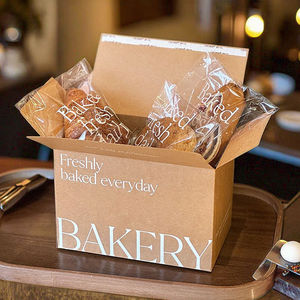 กล่องเค้กอบหวานทุกวัน ทำจากกระดาษคราฟท์รักษ์โลก บรรจุภัณฑ์แบบกำหนดเองสำหรับขนมอบและขนมปังในร้านเบเกอรี่ ร้านอาหาร คาเฟ่ บรันช์ - Product Image 1