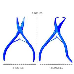 Nouveauté : Kit d'outils professionnels pour extensions capillaires en acier inoxydable noir et bleu avec pochette, pour micro-anneaux - Product Image 5