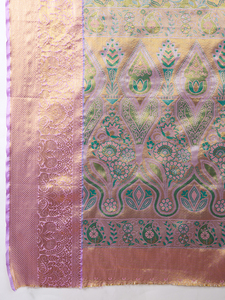 Presentación transpirable 100% acrílico KANJIVARAM Sarees Semi Silk Jari Weaved Rich Pallu para todos los colores para grandes bodas indias - Product Image 6