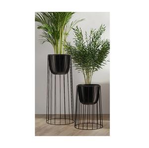 Macetas de metal con soporte negro, maceta de plantas únicas para decoración de sala de estar, decoración de jardín o decoración de balcón a bajo precio - Product Image 2
