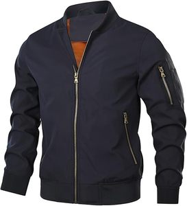 Chaqueta bomber para hombre, ligera, informal, elegante, para primavera y otoño, con cremallera, prendas de vestir, abrigo con bolsillos - Product Image 1