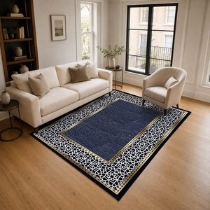 Tapis de salon multicolores neutres modernes vintage imprimés numériquement, lavables en machine, en chenille, antidérapants, vente en gros RUGS DEPOT LXDP-0516 - Product Image 2