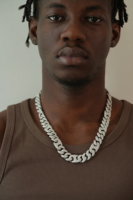 Chaîne cubaine hip-hop 15 mm type « nez de cochon » - Or blanc 18 carats avec diamants de laboratoire ronds taille brillant couleur D, unisexe, certifiés IGI