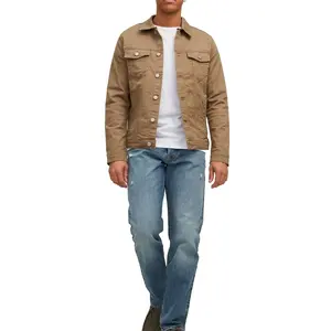 Chaqueta para hombre Chaqueta de mezclilla OEM High Street Cross Denim Abrigo de hombre Chaqueta de mezclilla vintage holgada de gran tamaño - Product Image 2
