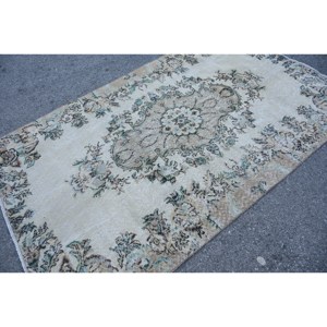 Alfombra clásica de lana de retazos verde Beige 4,8X7,6 pies diseño Aubusson turco para sala de estar pasillo de noche rectángulo de látex - Product Image 4