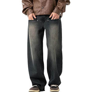 Pantalones vaqueros de pierna ancha de gran tamaño con detalles modernos y estilo clásico para looks diarios audaces pantalones vaqueros de pierna ancha con cintura elástica - Product Image 2