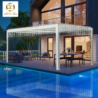 Pergola bioclimatique en aluminium à lames orientables ANGEL avec couvertures pour balcon, utilisation extérieure, option motorisée, éclairage LED, taille personnalisable