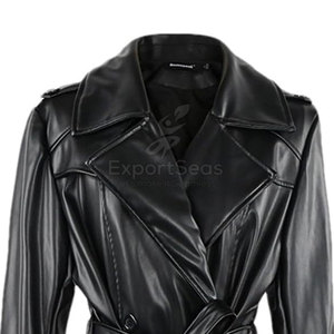 เสื้อเทรนช์โค้ทหนังสำหรับผู้หญิงหนังเทรนช์โค้ทหนังแท้สำหรับฤดูใบไม้ร่วงฤดูหนาว - Product Image 5