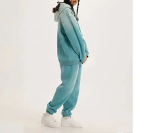 Sweat à capuche en coton 100% de haute qualité, délavé à l'acide, style streetwear, avec broderie de patch personnalisée et effet vieilli - Product Image 5
