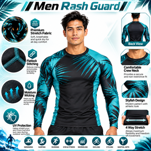 Lightweight <b>Men</b> <b>Rash</b> <b>Guard</b> Featuring Flexible Material Comfortable Fit And Athletic Construction For Training Fitness And Sports - Product Image 6