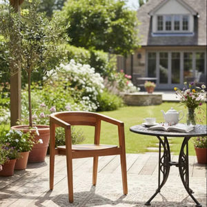 Silla de Comedor Moderna de Madera Maciza con Respaldo Curvo, Hecha a Mano, Ecológica, para Sala de Estar, Apartamento, Exterior, Hotel, Parque - Product Image 1