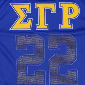 SGR Football Jersey - Royal 100% Poliéster Sigma Gamma Rho Sports Jersey Bordado Team Logo en la parte delantera trasera Sorority Gear - Product Image 5