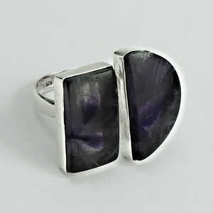Anillo de Amatista Natural, Joyería de Plata de Ley 925, Joyería Fina de Plata Hecha a Mano, Joyería Bohemia al por Mayor - Product Image 1