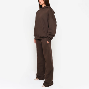 ชุดวอร์มลำลองเล่นกีฬาแบบหลวมมีซิปแขนยาวสองชิ้นโลโก้ตามสั่งสำหรับผู้หญิง - Product Image 3