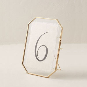 Marco de fotos de cristal rectangular dorado moderno exclusivo, cuadro de escritorio plegable, marcos de latón para colgar en la pared, cuadro decorativo para el hogar - Product Image 4