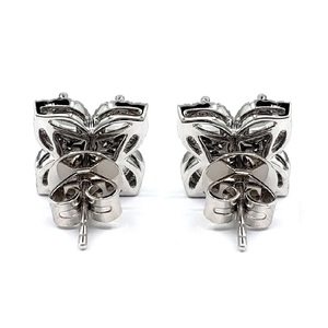 Pendientes de Diamantes Redondos de Corte Brillante en Oro Blanco de 18K, Diseño Artístico, Joyas para Mujer, Regalo para Compromiso, Fiesta o Boda - Product Image 4