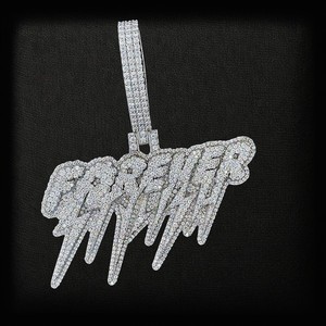 Colgante de Lujo Hip Hop con Letra Personalizada Iced Out de Plata de Ley 925, Brillante y Elegante, con Diamantes de Moissanita VVS - Product Image 3