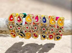 Bracelets en fil de soie Kundan Bracelet traditionnel indien faveur de mariage Haldi Mehendi Tambulam Bracelets pour cadeaux bijoux à la main - Product Image 3