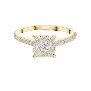 Bague de fiançailles halo en diamant de laboratoire de 0,616 carats pour femme, clarté VVS-VS EF, or 18 carats, 14 carats, 10 carats et argent 925, rose - Product Image 3