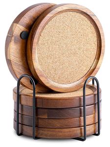 Posavasos de madera múltiples modernos y resistentes enlazados, funcional, hecho a mano, bebida artesanal, paquete de 6 soportes de bambú, acabado pulido personalizable - Product Image 5