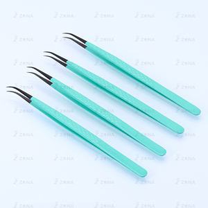 Pinzas de extensión de pestañas de etiqueta privada, pinzas japonesas de acero inoxidable para cejas, pinzas de extensión de pestañas con punta de fibra - Product Image 3