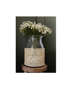 Cesta de maceta de cuerda de yute tejida a mano con soporte, diseño único, cesta de mimbre para interiores y exteriores hecha de hierro y ratán - Product Image 3