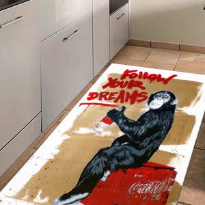 Banksy Monkey Graffiti <b>Chenille</b> <b>Rug</b> - Modern Accent <b>Rug</b>, Printed <b>Rug</b>,Nonwoven Thin <b>Rug</b> - Product Image 2