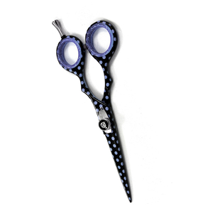 Dot Design Paper Coated Hair Salon Scissor Stainless Steel Barber Hair Cutting Scissors With Finger Rest and Adjustable Screw - Product Image 3