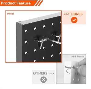 Panneau perforé mural en métal 4 pièces <span class=keywords><strong>Panneaux</strong></span> <span class=keywords><strong>muraux</strong></span> de stockage d'<span class=keywords><strong>outils</strong></span> Outil électrique suspendu <span class=keywords><strong>pour</strong></span> garage - Product Image 4