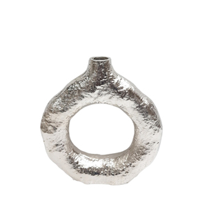 Florero moderno de aluminio decorativo para el hogar, maceta de color plata antigua de níquel para centro de mesa - Product Image 6