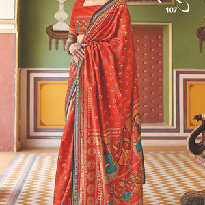 Royal Raj Mahal Figure Imprimer Kozi Soie Saree Élégant Tenue Traditionnelle - Product Image 1