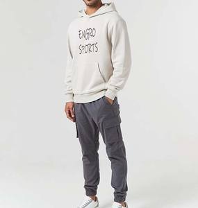 เสื้อกีฬาแบบสวมหัวมีฮู้ดของผู้ชายเสื้อสเวตเชิ้ตแบบกำหนดเองสีดำเย็บ - Product Image 4