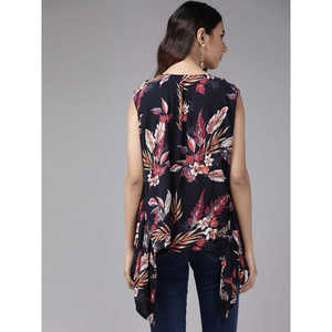 เสื้อเบลาส์และเสื้อเชิ้ตผ้าเรยอนสำหรับผู้หญิงเสื้อทรงพอดีตัวสไตล์เขตร้อน - Product Image 1