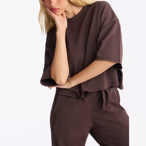 Conjunto Casual de Dos Piezas para Mujer, Pantalones Anchos Midi de Algodón 100%, Ropa de Estar en Casa, Ropa Diaria, Estilo Y2K - Product Image 2