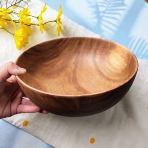 Bol en ACACIA naturel 100%, bol de service pour fruits, salade, accessoires décoratifs DESIGN VINTAGE artisanat vietnamien - Product Image 1