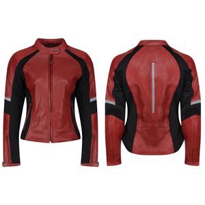Chaqueta de Motociclista de Cuero de Oveja Genuino Hecha a Medida de Primera Calidad para Mujer, Ecológica, Calefactable, Resistente al Viento, Lista para el Invierno - Product Image 1