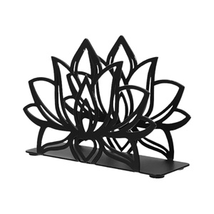 Servilletero de Metal con diseño de loto de alta calidad, soporte negro para utensilios de cocina, para uso en Hotel, hogar, restaurante - Product Image 3