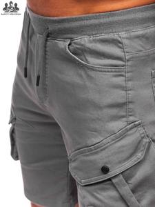 Shorts cargo pour hommes, style streetwear d'été |   100% coton |   Séchage rapide et respirant |   Fermeture à bouton |   Vente en gros OEM - Product Image 5