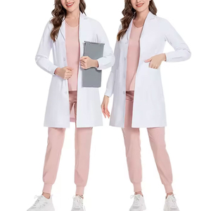 Manches longues femmes blouse de laboratoire haute qualité anti-poussière Anti-rides Fit uniformes hospitaliers gommage infirmière blanc blouse de laboratoire femmes - Product Image 2