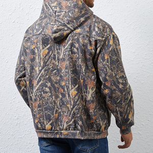 Sweat à capuche unisexe en coton et polyester imprimé jungle camouflage, streetwear d'hiver, style décontracté hip-hop, sweat à capuche pour homme pour adulte - Product Image 2