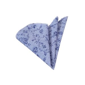 Pañuelo de bolsillo de algodón con estampado floral azul marino sobre azul - Product Image 1