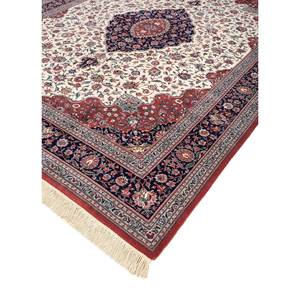 Tapis en laine noué à la main Aalam, motif médaillon abstrait persan Tabriz, couleur ivoire, design rectangulaire pour couloir, salon et chambre - Pae-4942 - Product Image 2