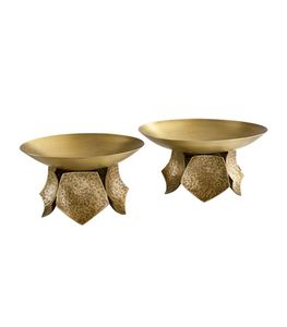 Hammered Texture <b>Steel</b> <b>Bowls</b> with Brass gold floral pattern Fruit <b>Bowl</b> Nut <b>Bowl</b> for Counters and Tabletops Home Direct Factory - Product Image 2