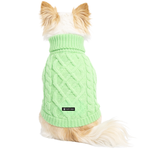 Pull en tricot torsadé pour chien, vert menthe, chaud pour l'hiver, vêtement doux et confortable pour animaux de compagnie, idéal pour le froid - Product Image 2